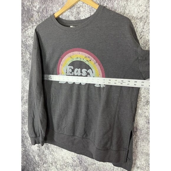 Wildfox Women's Graphic soft "Easy Does It" Charcoal Sweatshirt Sz M MSRP $108 - Picture 9 of 16